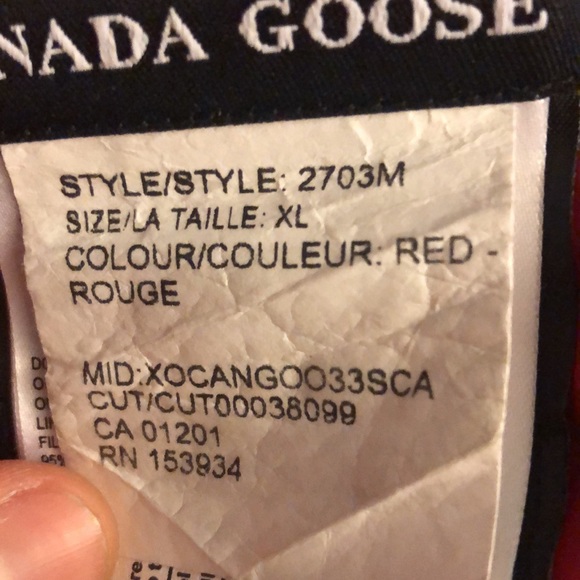 Red Canada goose jacket - Picture 5 of 5